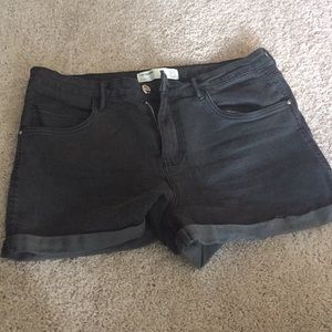 Zara black denim shorts